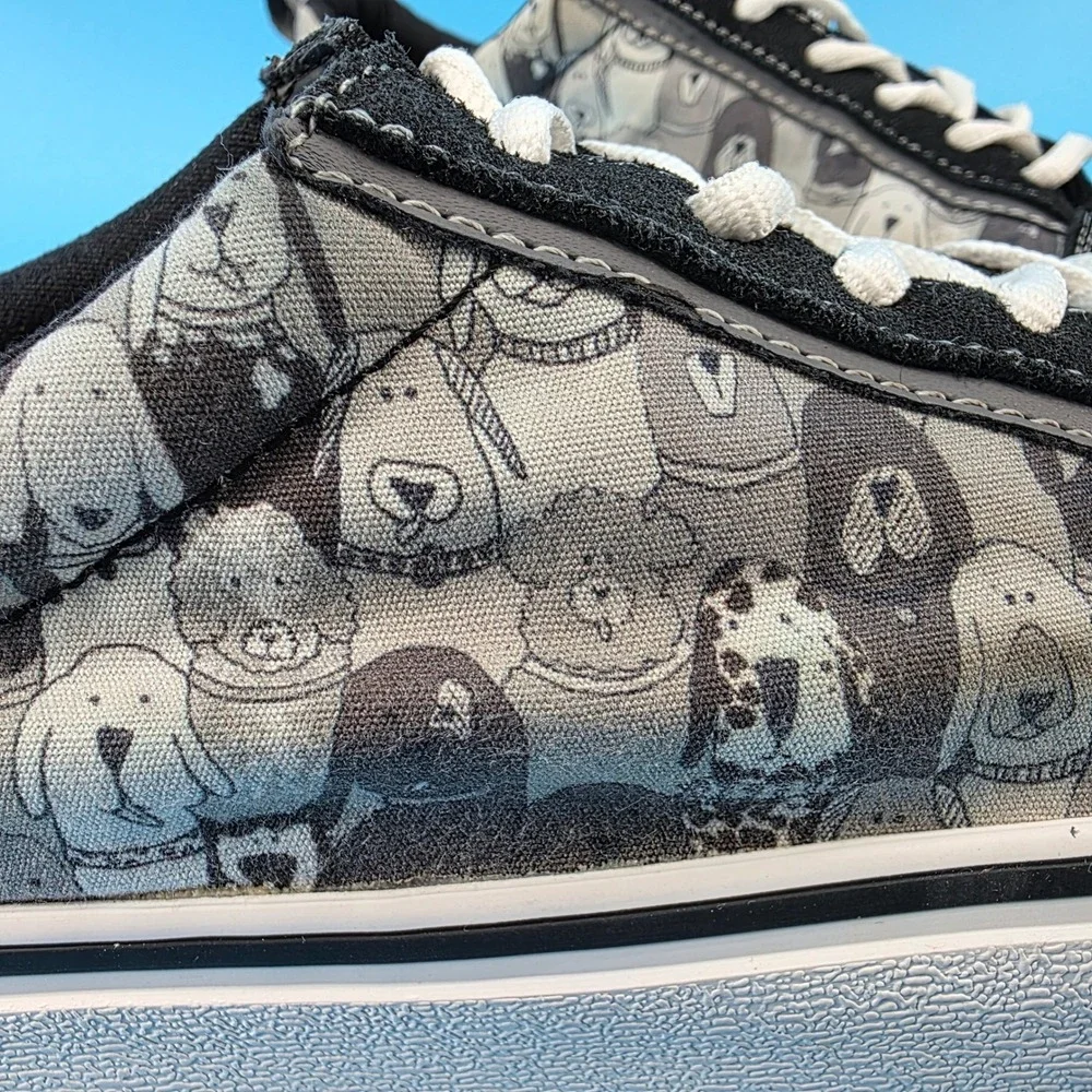 Skechers BOBS for Dogs Black Grey Dog Print Sneakers Low Top 33294 Womens 10 - Picture 12 of 14